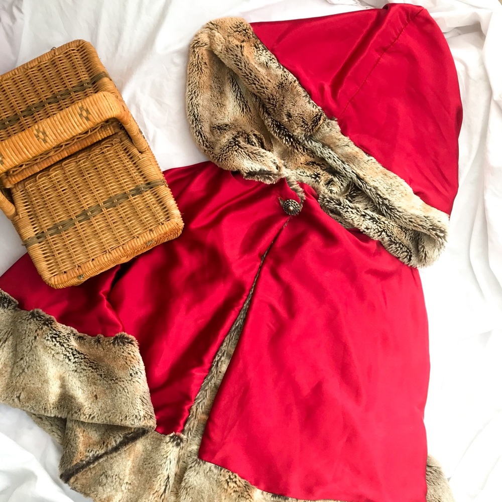 Halloween Finery! Handmade Silk Red Riding Hood